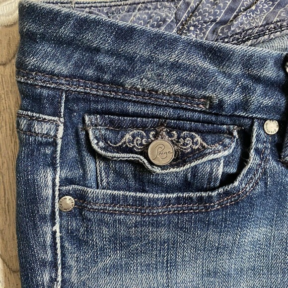 Paige Pico Bootcut Jeans Womens 30 x 30 Med Wash Sretch Made in USA Flap Pockets - Picture 3 of 12